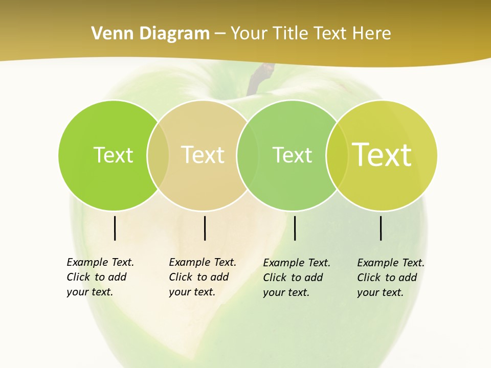 A Green Apple With A Heart Cut In Half PowerPoint Template