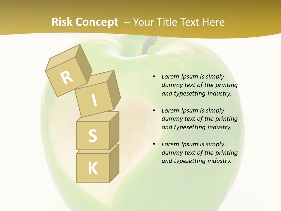 A Green Apple With A Heart Cut In Half PowerPoint Template