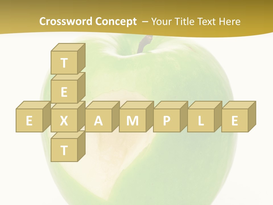 A Green Apple With A Heart Cut In Half PowerPoint Template