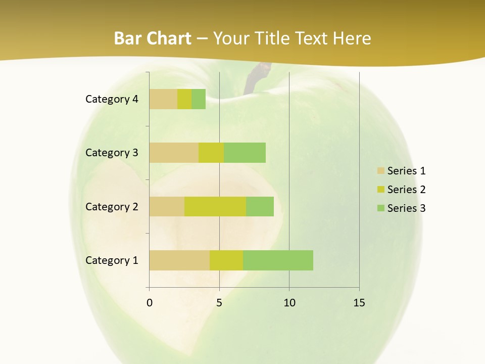 A Green Apple With A Heart Cut In Half PowerPoint Template