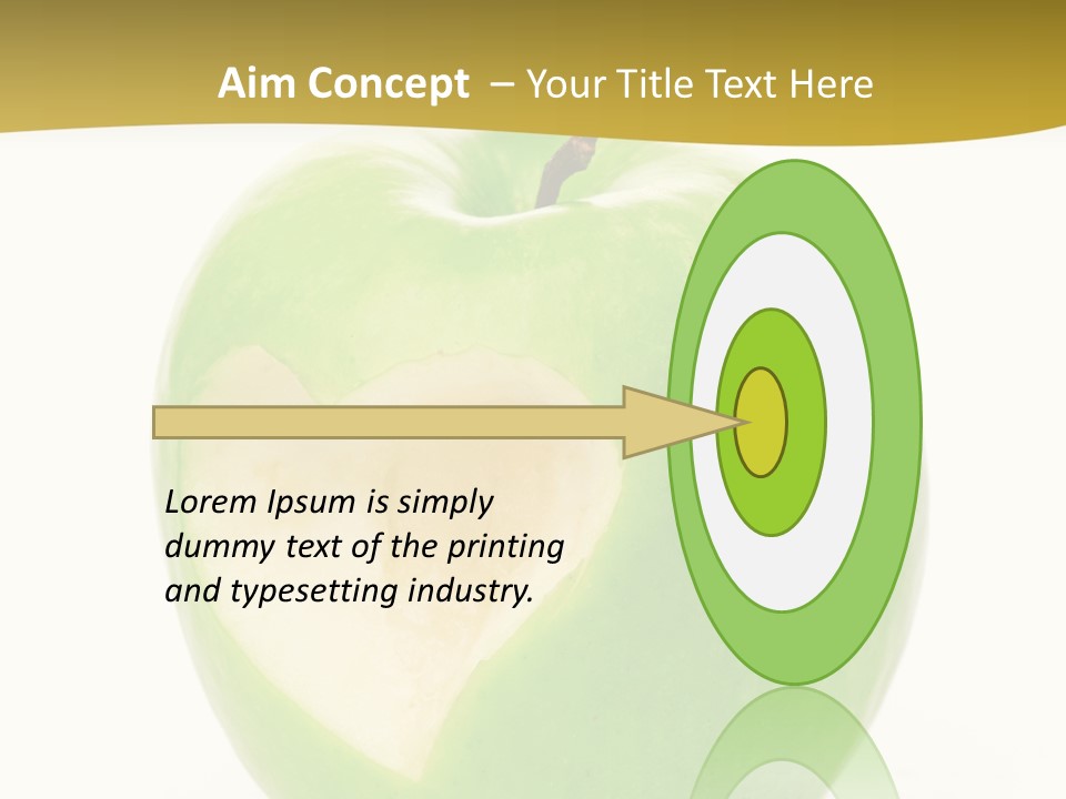 A Green Apple With A Heart Cut In Half PowerPoint Template