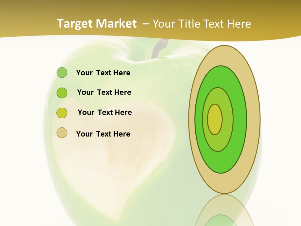 A Green Apple With A Heart Cut In Half PowerPoint Template