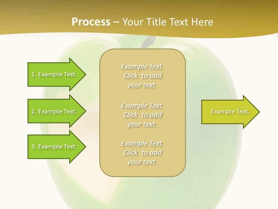 A Green Apple With A Heart Cut In Half PowerPoint Template