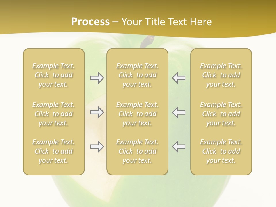 A Green Apple With A Heart Cut In Half PowerPoint Template