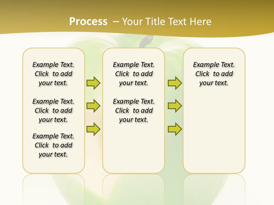 A Green Apple With A Heart Cut In Half PowerPoint Template