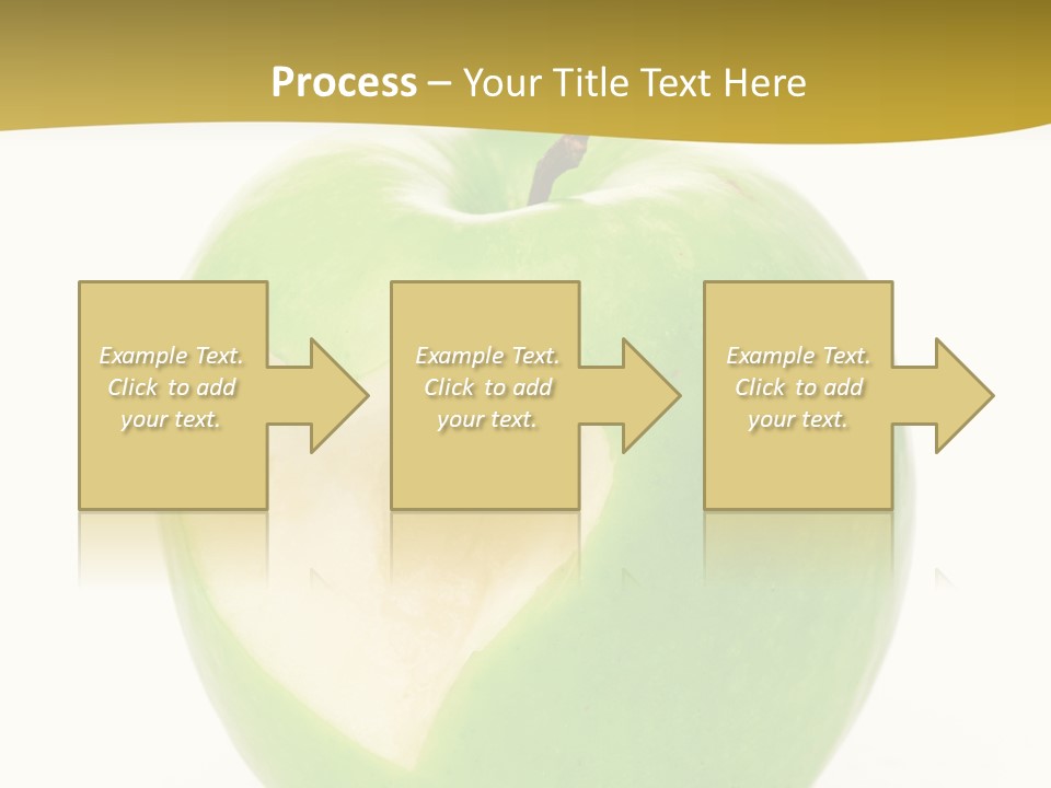 A Green Apple With A Heart Cut In Half PowerPoint Template