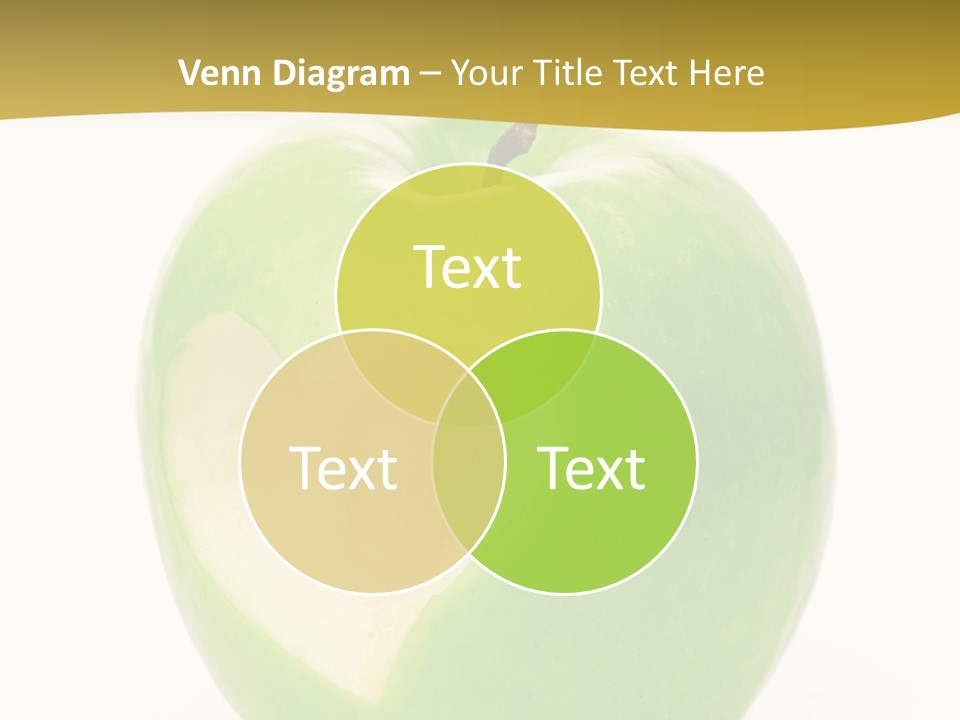 A Green Apple With A Heart Cut In Half PowerPoint Template