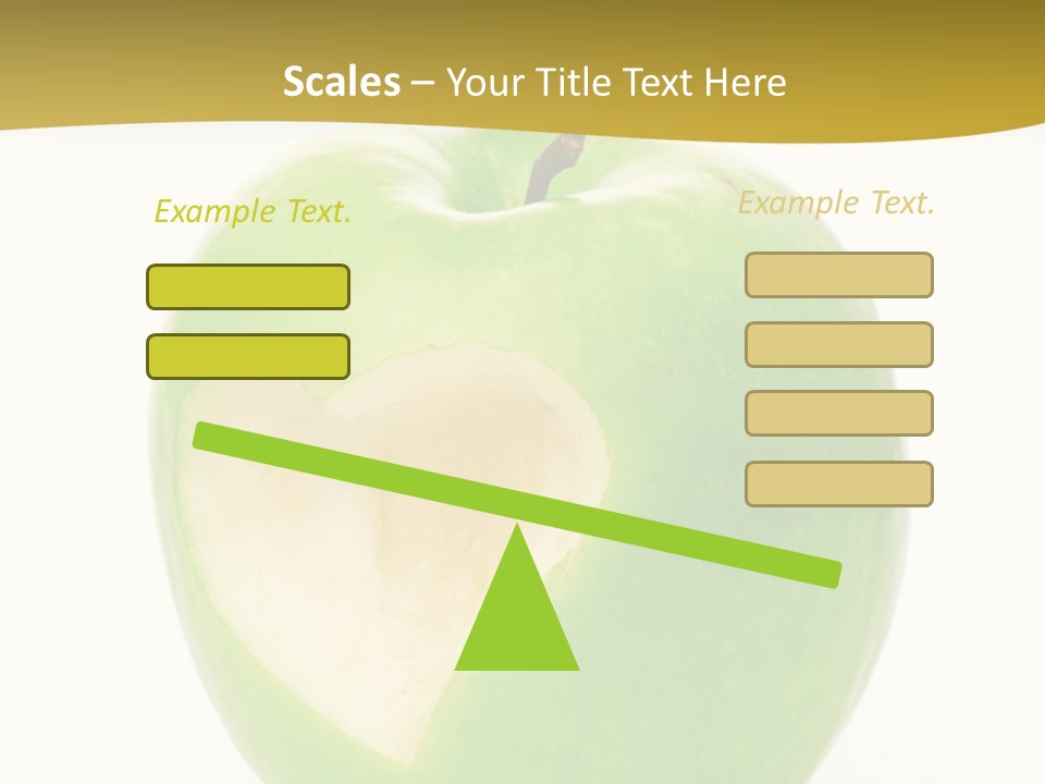 A Green Apple With A Heart Cut In Half PowerPoint Template