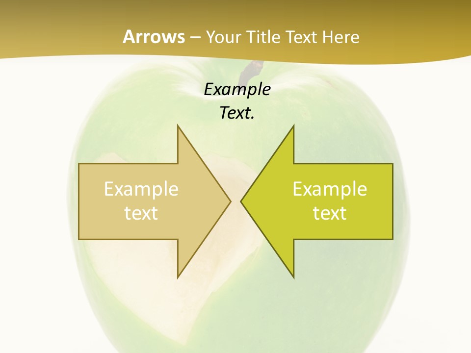 A Green Apple With A Heart Cut In Half PowerPoint Template