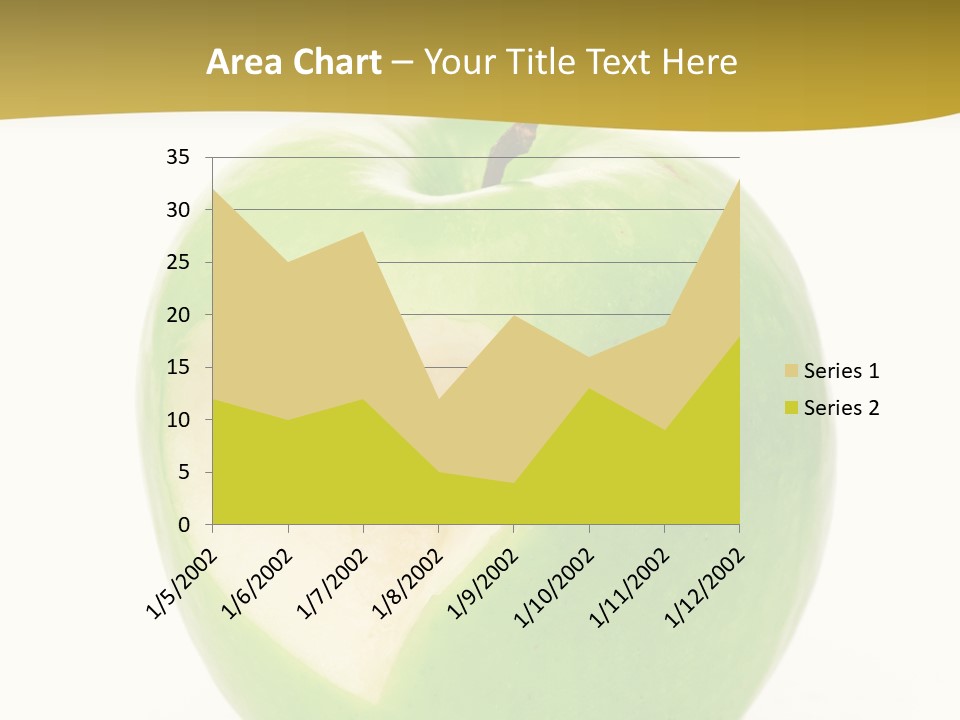 A Green Apple With A Heart Cut In Half PowerPoint Template