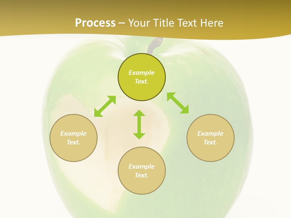 A Green Apple With A Heart Cut In Half PowerPoint Template