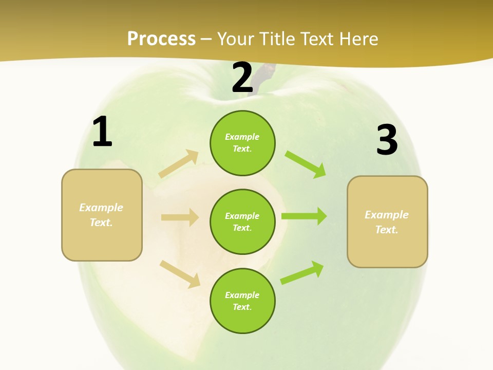 A Green Apple With A Heart Cut In Half PowerPoint Template