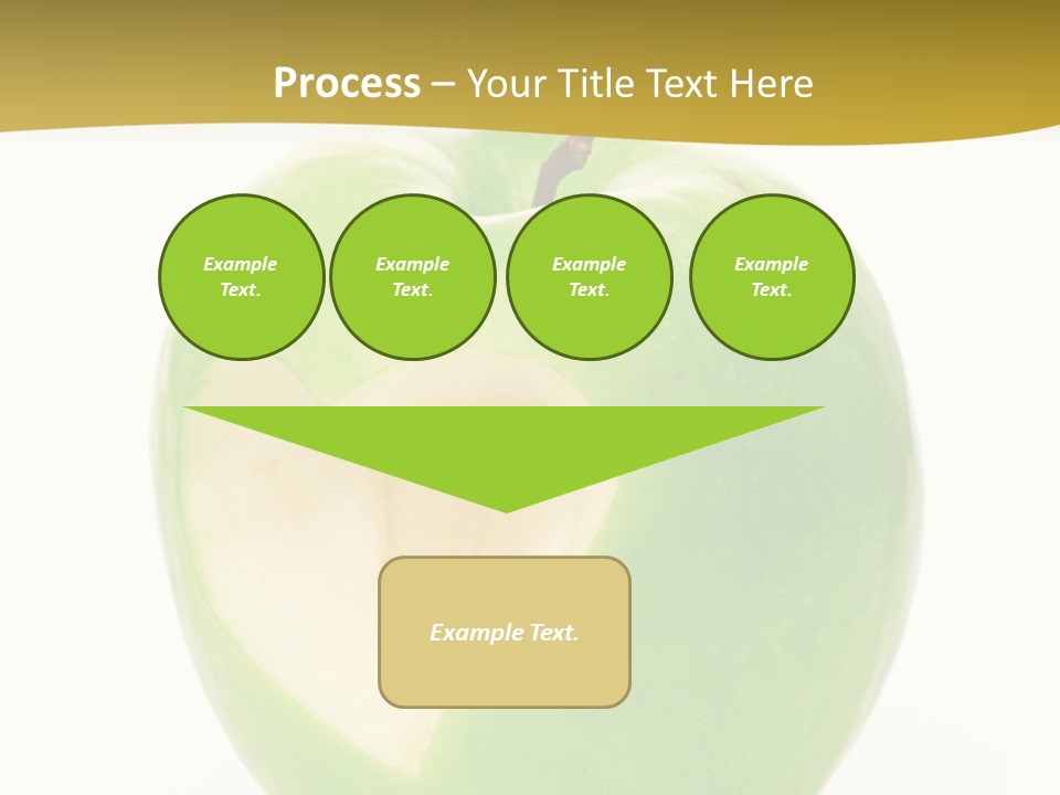 A Green Apple With A Heart Cut In Half PowerPoint Template