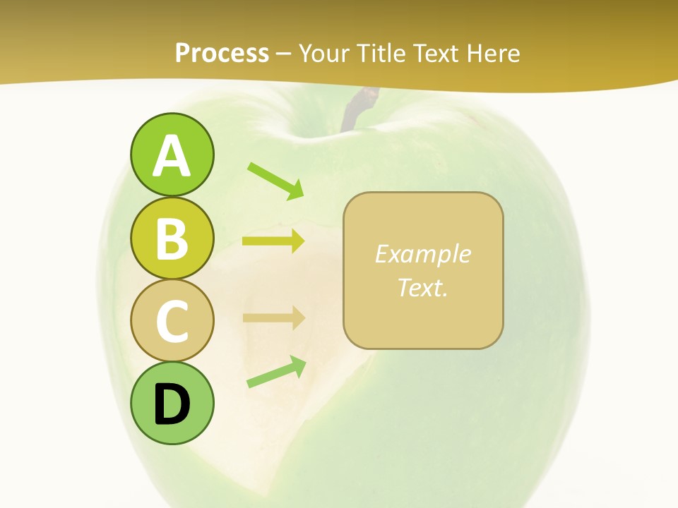 A Green Apple With A Heart Cut In Half PowerPoint Template