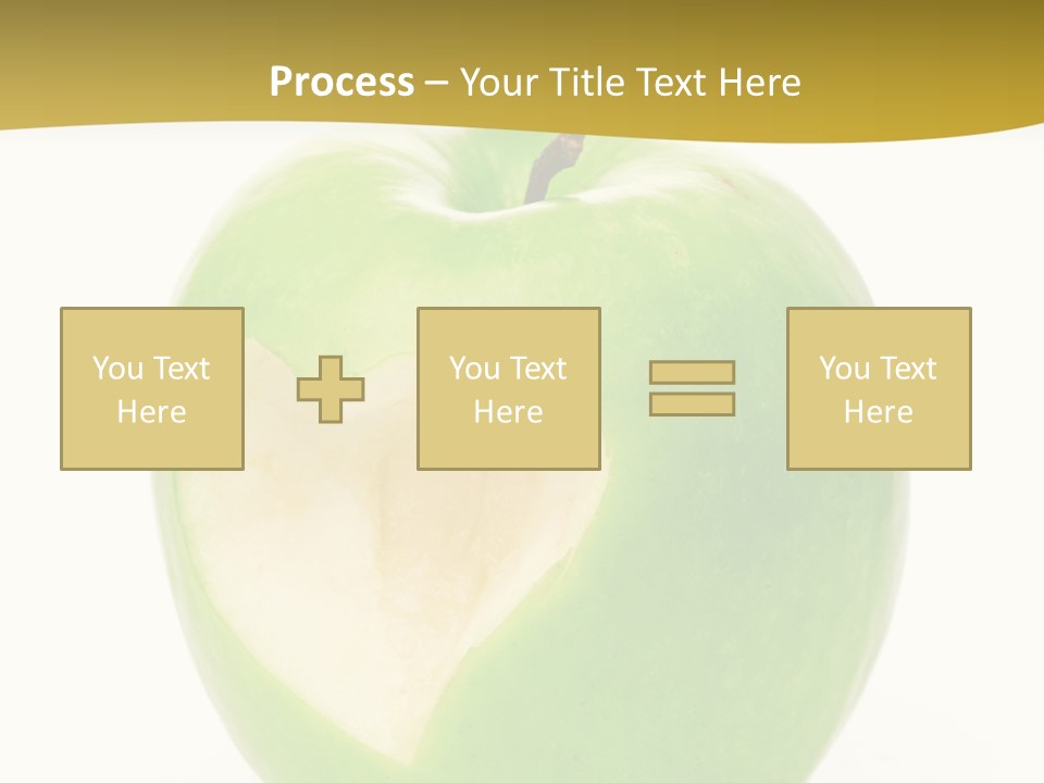 A Green Apple With A Heart Cut In Half PowerPoint Template