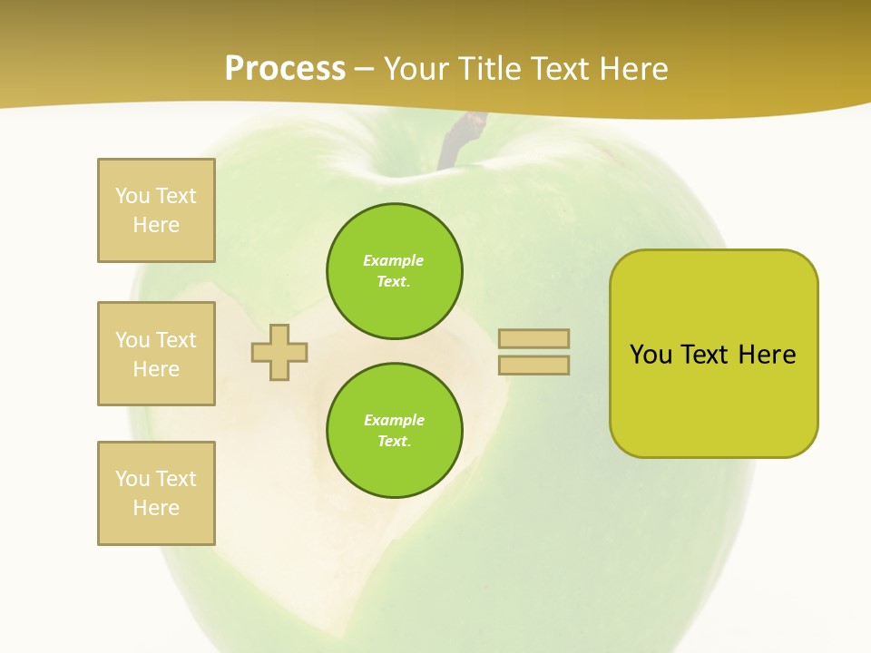 A Green Apple With A Heart Cut In Half PowerPoint Template