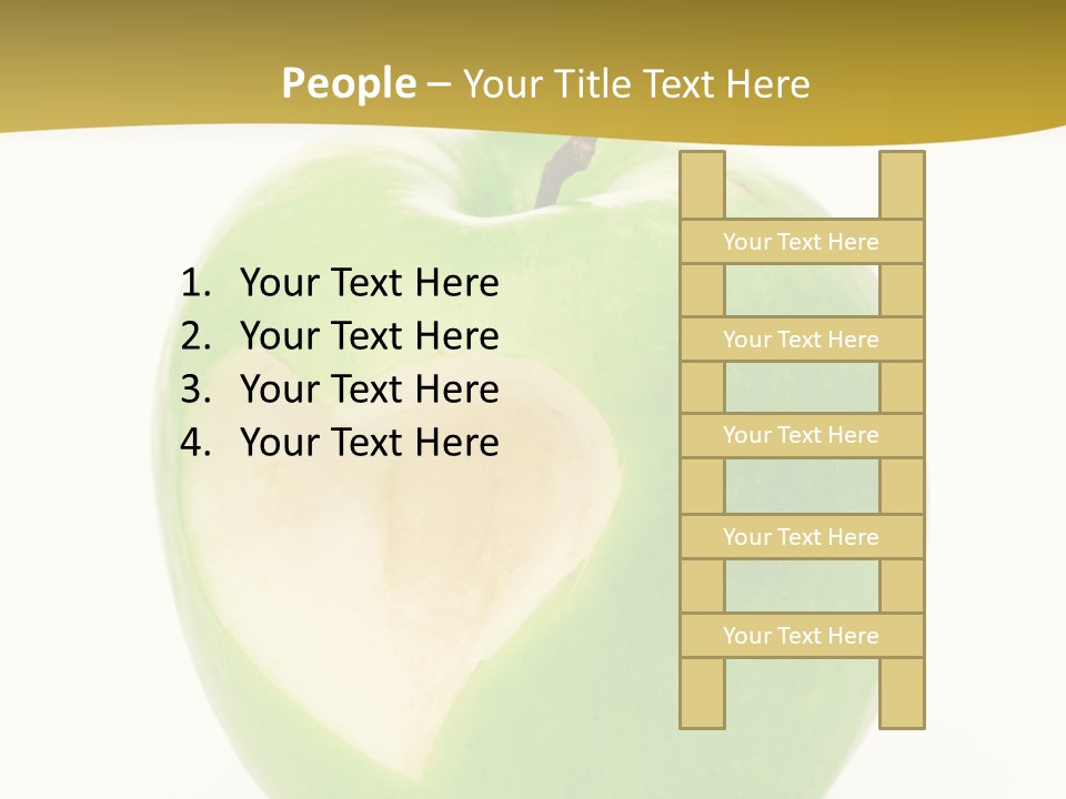 A Green Apple With A Heart Cut In Half PowerPoint Template