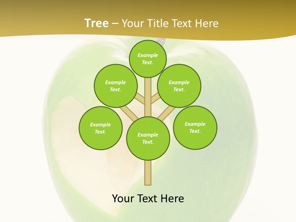A Green Apple With A Heart Cut In Half PowerPoint Template
