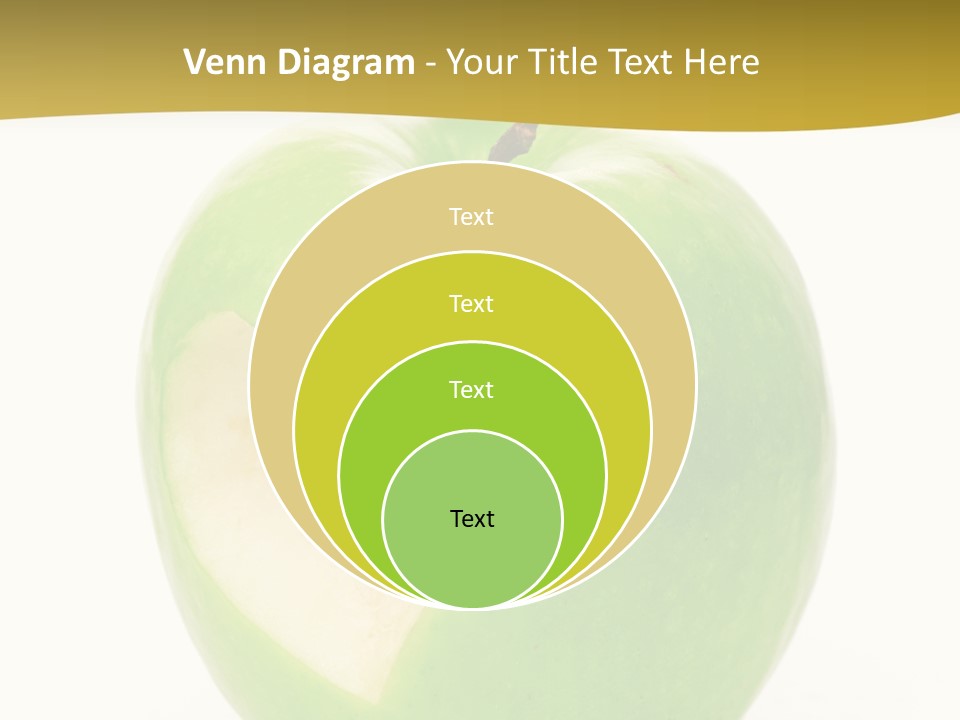 A Green Apple With A Heart Cut In Half PowerPoint Template