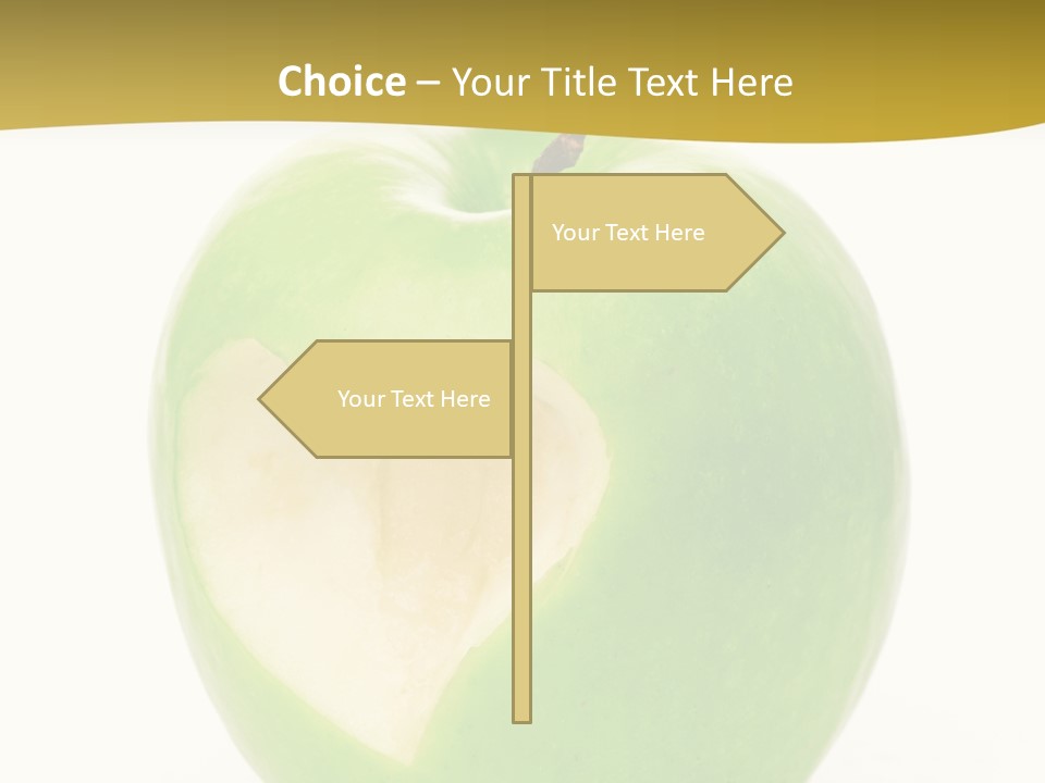 A Green Apple With A Heart Cut In Half PowerPoint Template