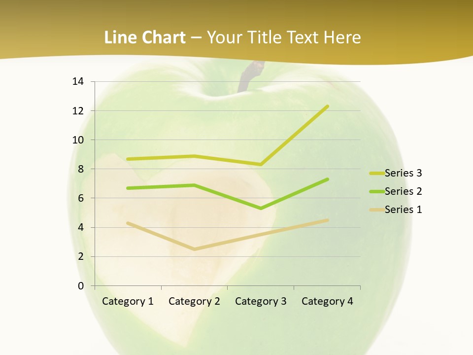 A Green Apple With A Heart Cut In Half PowerPoint Template