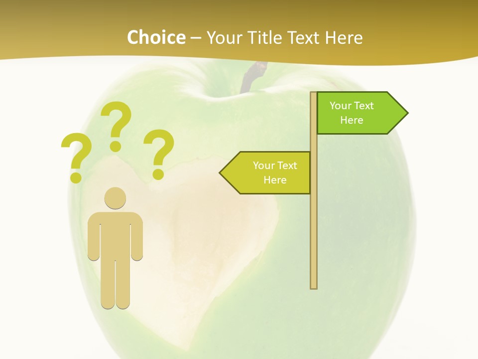 A Green Apple With A Heart Cut In Half PowerPoint Template