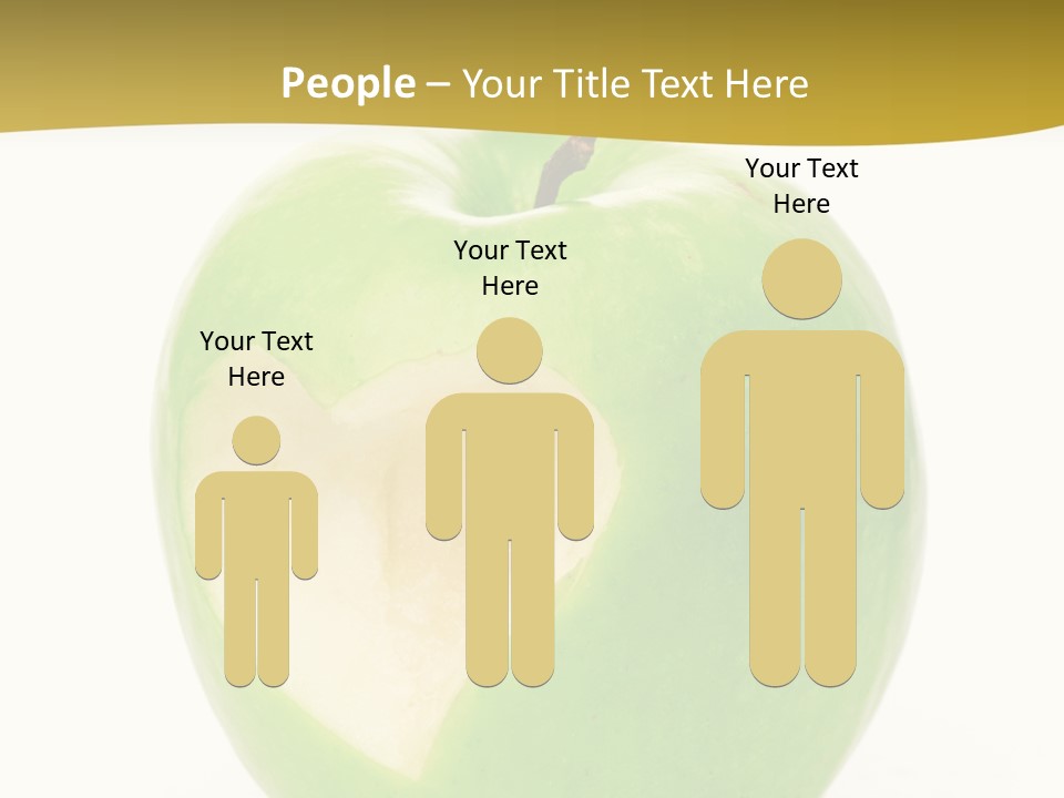 A Green Apple With A Heart Cut In Half PowerPoint Template
