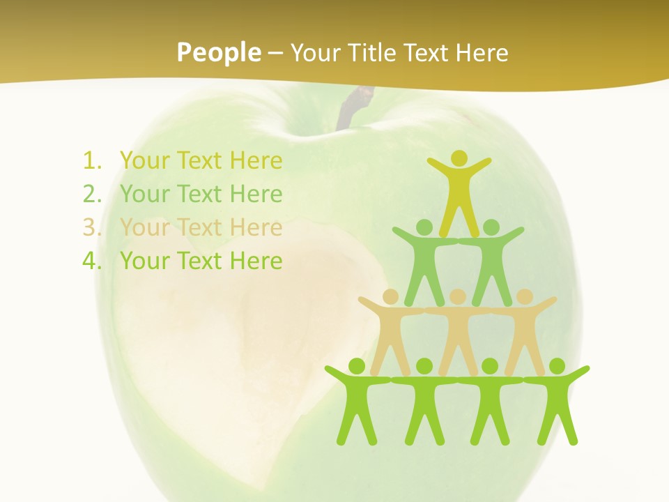 A Green Apple With A Heart Cut In Half PowerPoint Template