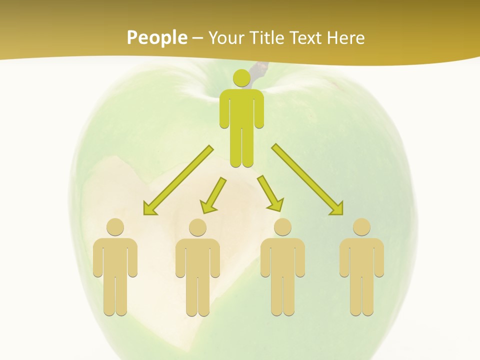 A Green Apple With A Heart Cut In Half PowerPoint Template