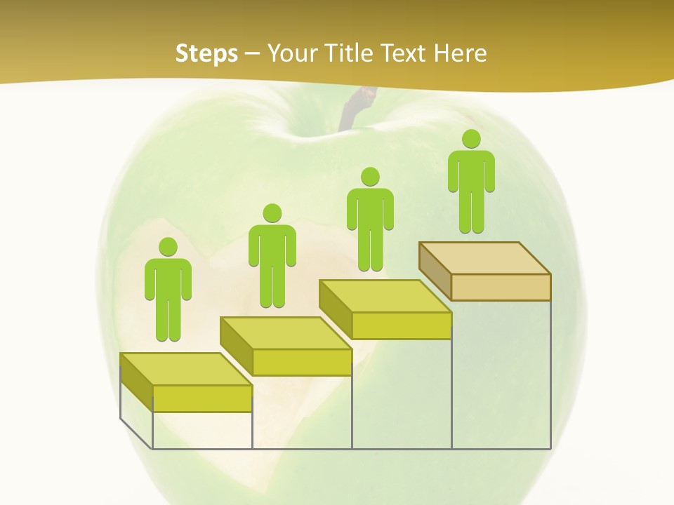 A Green Apple With A Heart Cut In Half PowerPoint Template