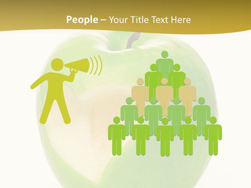 A Green Apple With A Heart Cut In Half PowerPoint Template