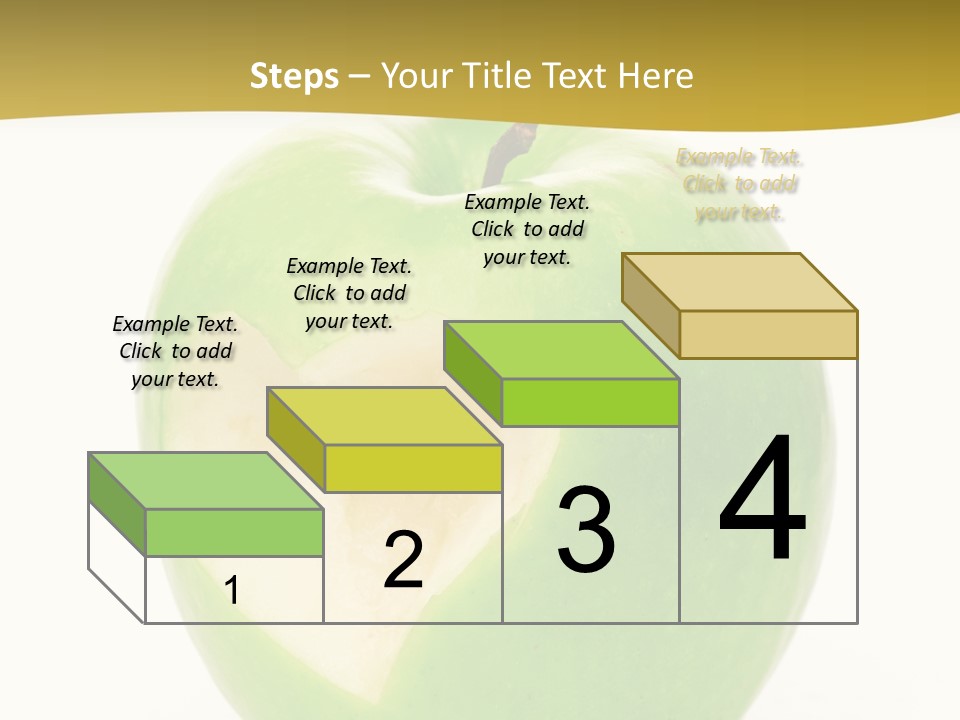 A Green Apple With A Heart Cut In Half PowerPoint Template