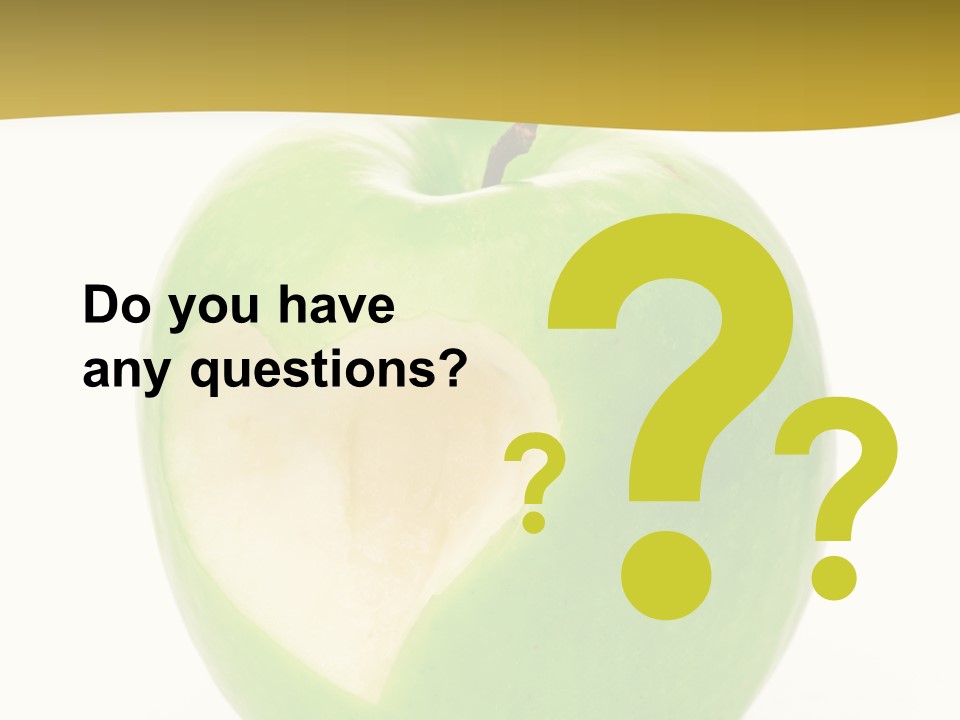A Green Apple With A Heart Cut In Half PowerPoint Template