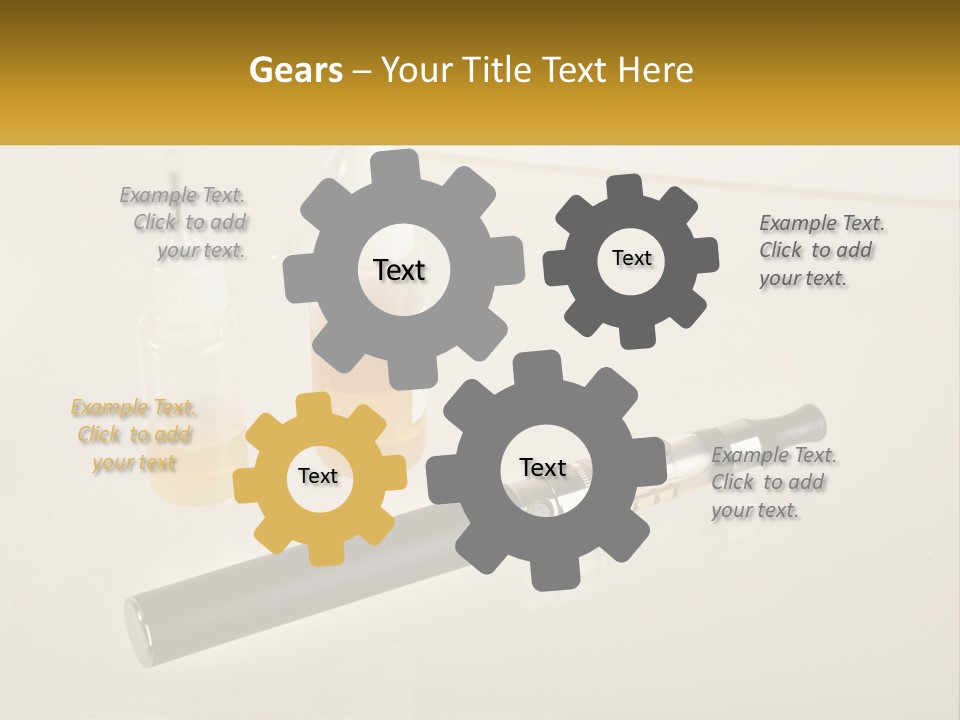 A Bottle Of Liquid Next To An Electronic Device PowerPoint Template