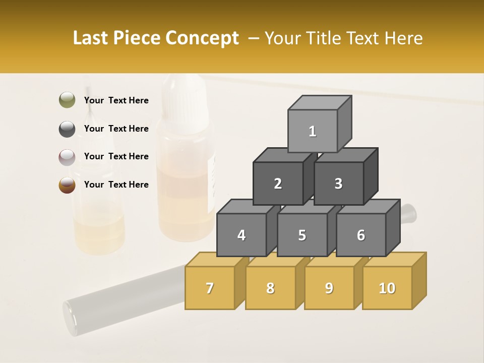 A Bottle Of Liquid Next To An Electronic Device PowerPoint Template