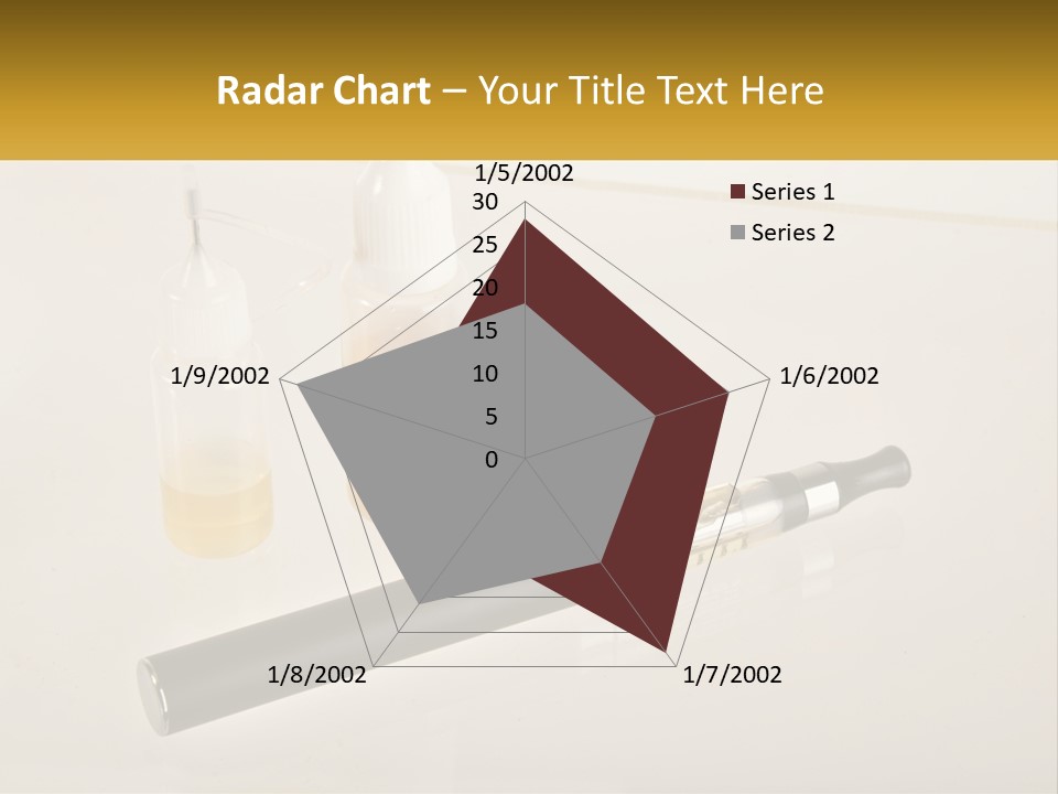 A Bottle Of Liquid Next To An Electronic Device PowerPoint Template