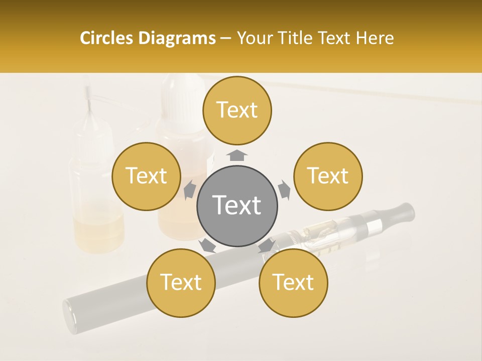 A Bottle Of Liquid Next To An Electronic Device PowerPoint Template