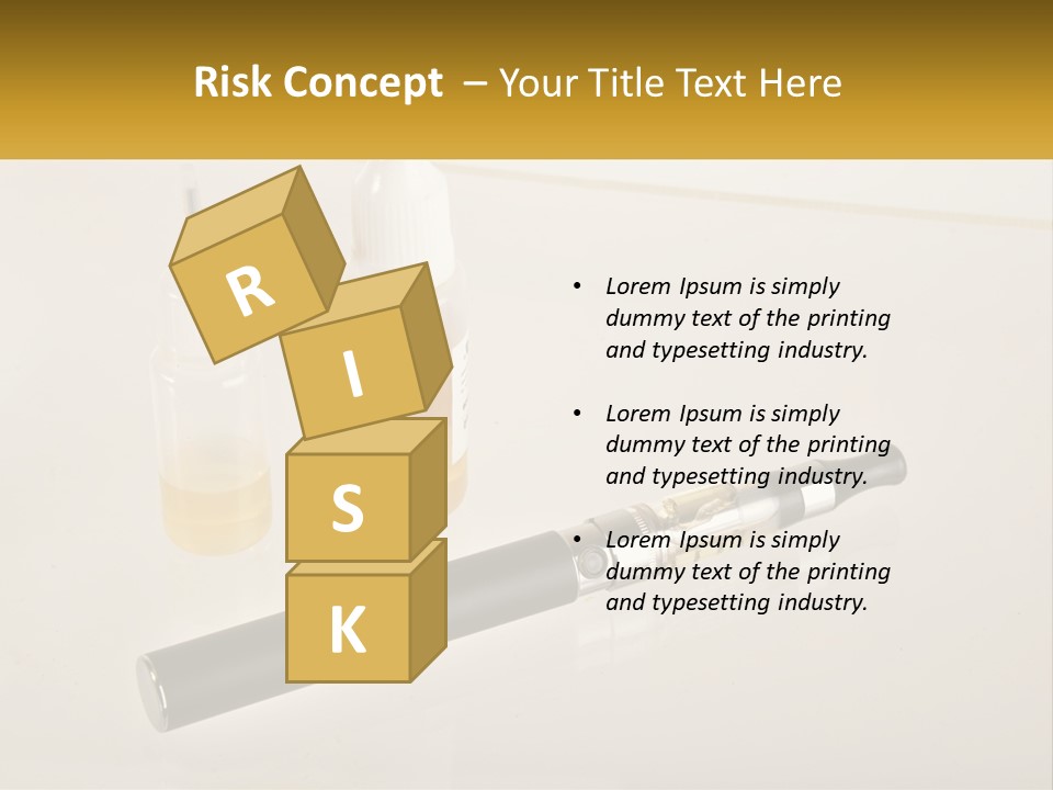 A Bottle Of Liquid Next To An Electronic Device PowerPoint Template