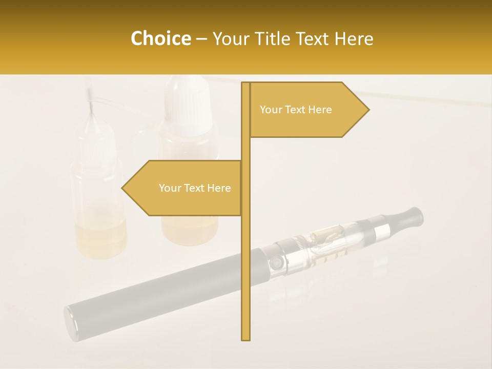 A Bottle Of Liquid Next To An Electronic Device PowerPoint Template