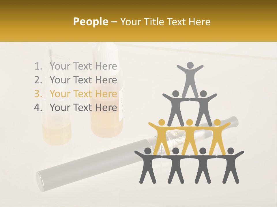 A Bottle Of Liquid Next To An Electronic Device PowerPoint Template