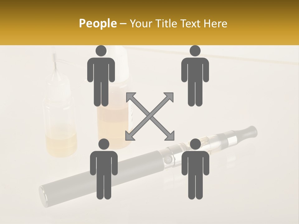 A Bottle Of Liquid Next To An Electronic Device PowerPoint Template