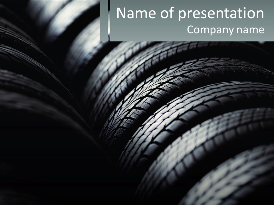 A Bunch Of Tires Stacked Together On Top Of Each Other PowerPoint Template