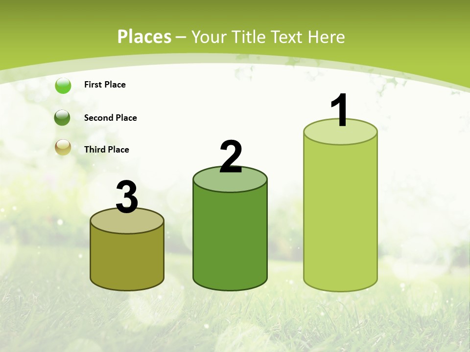 A Green Grass Field With A Tree In The Background PowerPoint Template