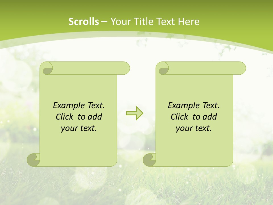 A Green Grass Field With A Tree In The Background PowerPoint Template