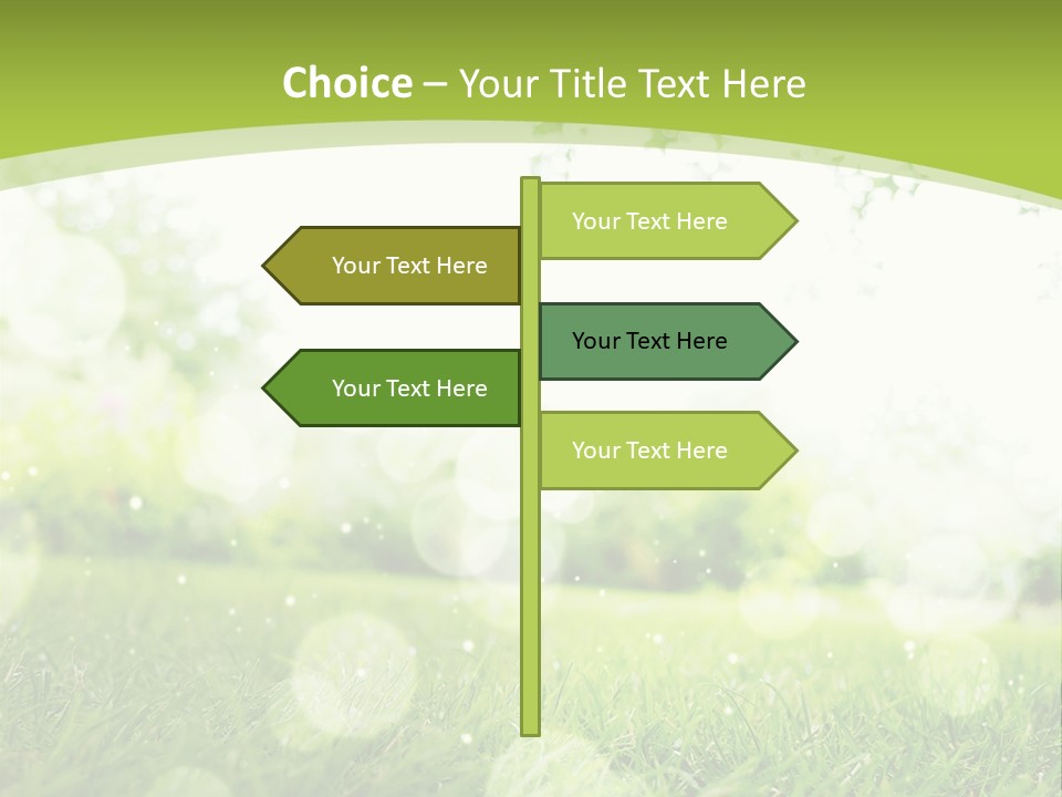 A Green Grass Field With A Tree In The Background PowerPoint Template