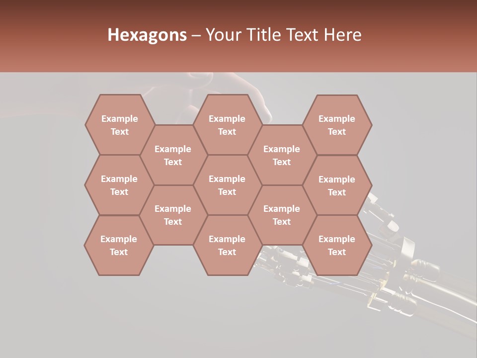 A Hand Reaching Out To A Robotic Hand PowerPoint Template