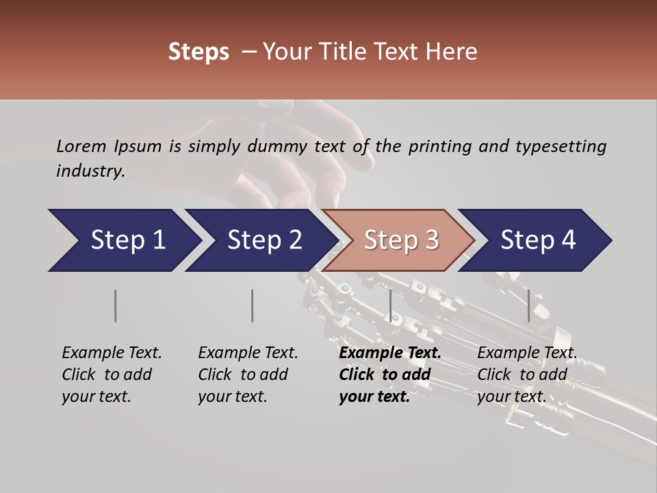 A Hand Reaching Out To A Robotic Hand PowerPoint Template