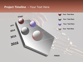 A Hand Reaching Out To A Robotic Hand PowerPoint Template