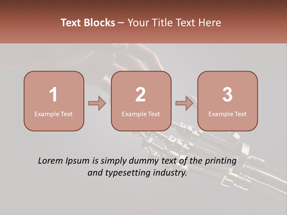 A Hand Reaching Out To A Robotic Hand PowerPoint Template
