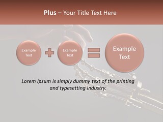 A Hand Reaching Out To A Robotic Hand PowerPoint Template
